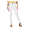 thumbnail image 1 of NUMERO Womens White Pocketed Zippered Buttoned High Rise Skinny Jeans Size: 26, 1 of 2
