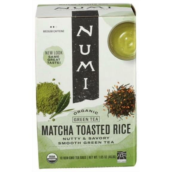 NUMI Tea Matcha Toasted Rice 18 Bags Pack of 6