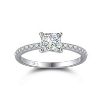 NUNCAD 1.2CT Moissanite Engagement Rings for Women Princess Cut Moissanite Rings