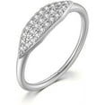 thumbnail image 1 of NUNCAD 14K Gold Plated Slim Signetgeometry Ring Pave Cubic Zirconia Stackable Rings Size 5 -10, 1 of 5