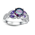 thumbnail image 1 of NUNCAD 3.6ct Created Rainbow Topaz Cubic Zirconia 925 Sterling Silver Engagement Anniversary Ring, 1 of 5