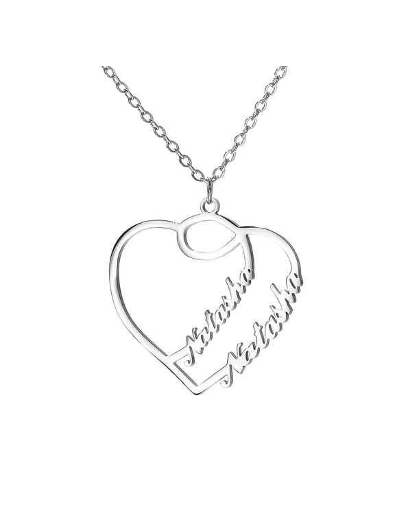 Custom Name Love Heart Pendant Personalized Name Heart Necklace for Women Valentine's Day Gift Gold/Silver/Rose Gold