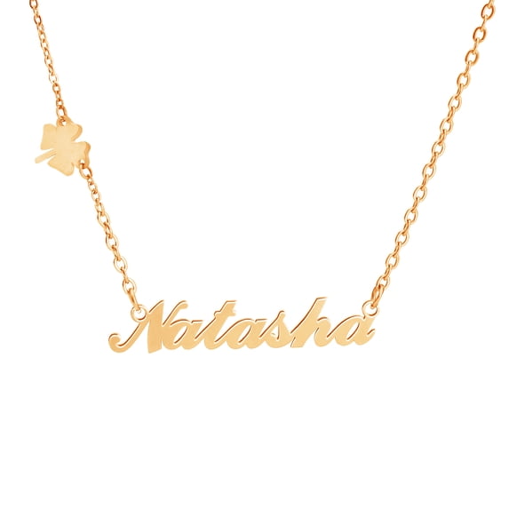 NUNCAD Custom Name Necklace Personalized Name Necklace with Clover for Women Gold /Silver /Rose Gold