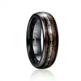 thumbnail image 1 of NUNCAD Handmade Tungsten Wedding Ring with Hawaii Koa Wood Domed Black for Men Women 6mm/8mm, 1 of 5