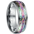 thumbnail image 1 of NUNCAD Men's 8mm Tungsten Carbide Ring Purple Red Opal and Abalone Shell Wedding Engagement Ring, 1 of 5