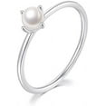 thumbnail image 1 of NUNCAD Minimalist Stackable Thin Rings Pearl Cubic Zirconia Engagement Ring for Women, 1 of 4