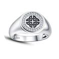 thumbnail image 1 of NUNCAD Signet Ring 925 Sterling Silver Celtic Knot Ring for Men Signet Biker Bands, 1 of 5