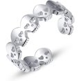 thumbnail image 1 of NUNCAD Skull Skeleton Ring Gothic Open Skull Band Hollow Adjustable Unisex Ring 925 Sterling Silver, 1 of 5