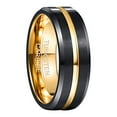 thumbnail image 1 of NUNCAD Tungsten Ring for Men Women 8mm Black/Blue/Gold/Rose Gold/Silver Groove Wedding Bands Beveled Edges Engraved Size, 1 of 5
