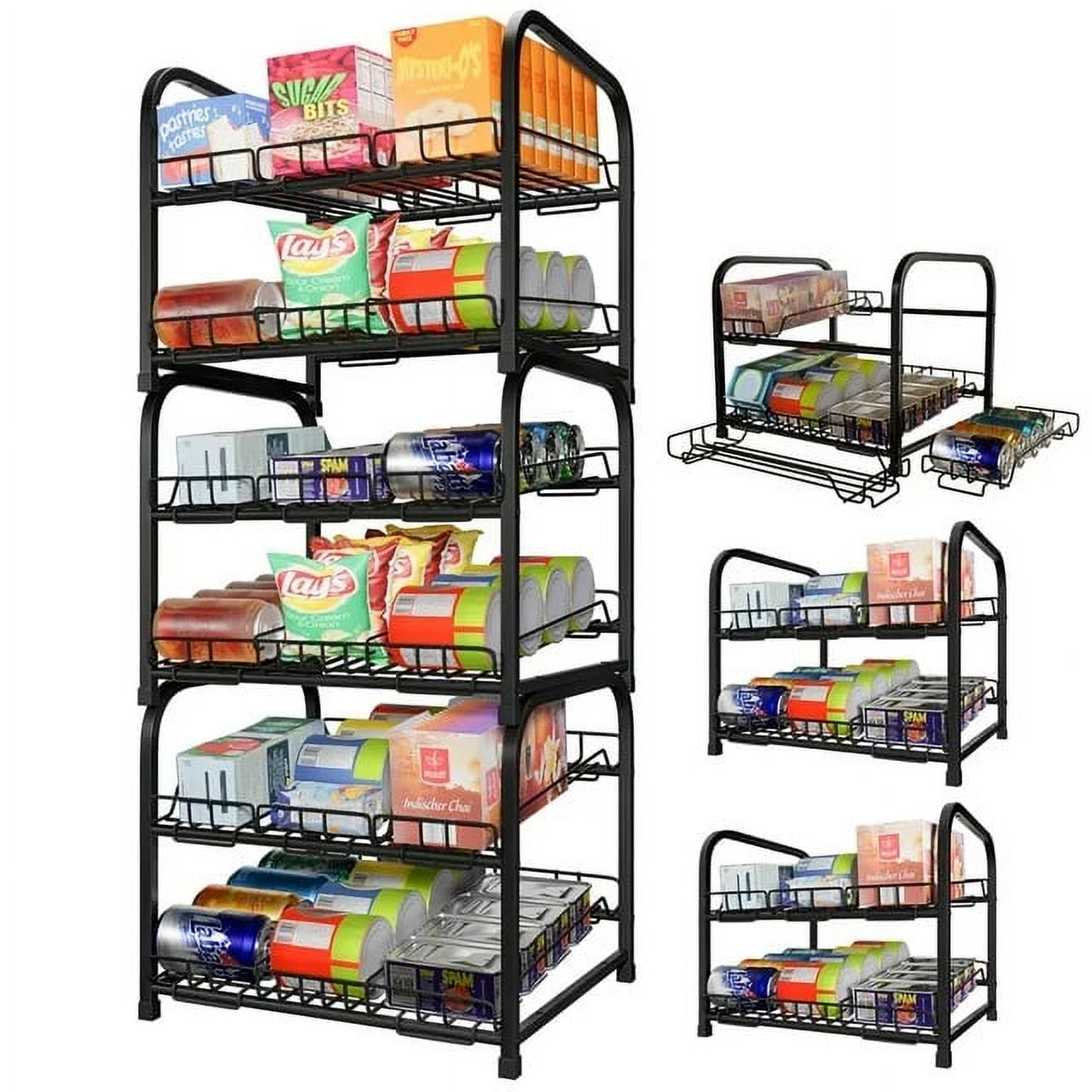 6 Tier Stackable Can Rack Organizer/3 of 2 tier Can Rack for food