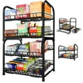 thumbnail image 1 of NUNET Stackable 4-Tier Metal Storage Organiser Rack, Black, 1 of 7