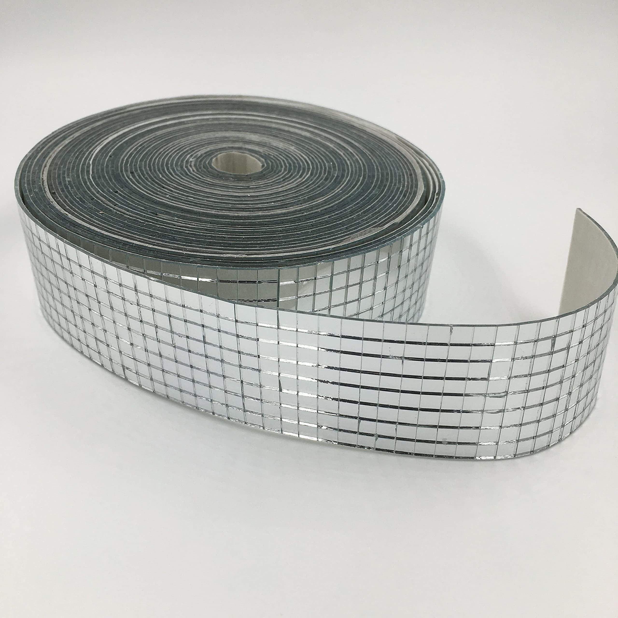 Silver Polished Glass Mini Square Mosaic Tiles