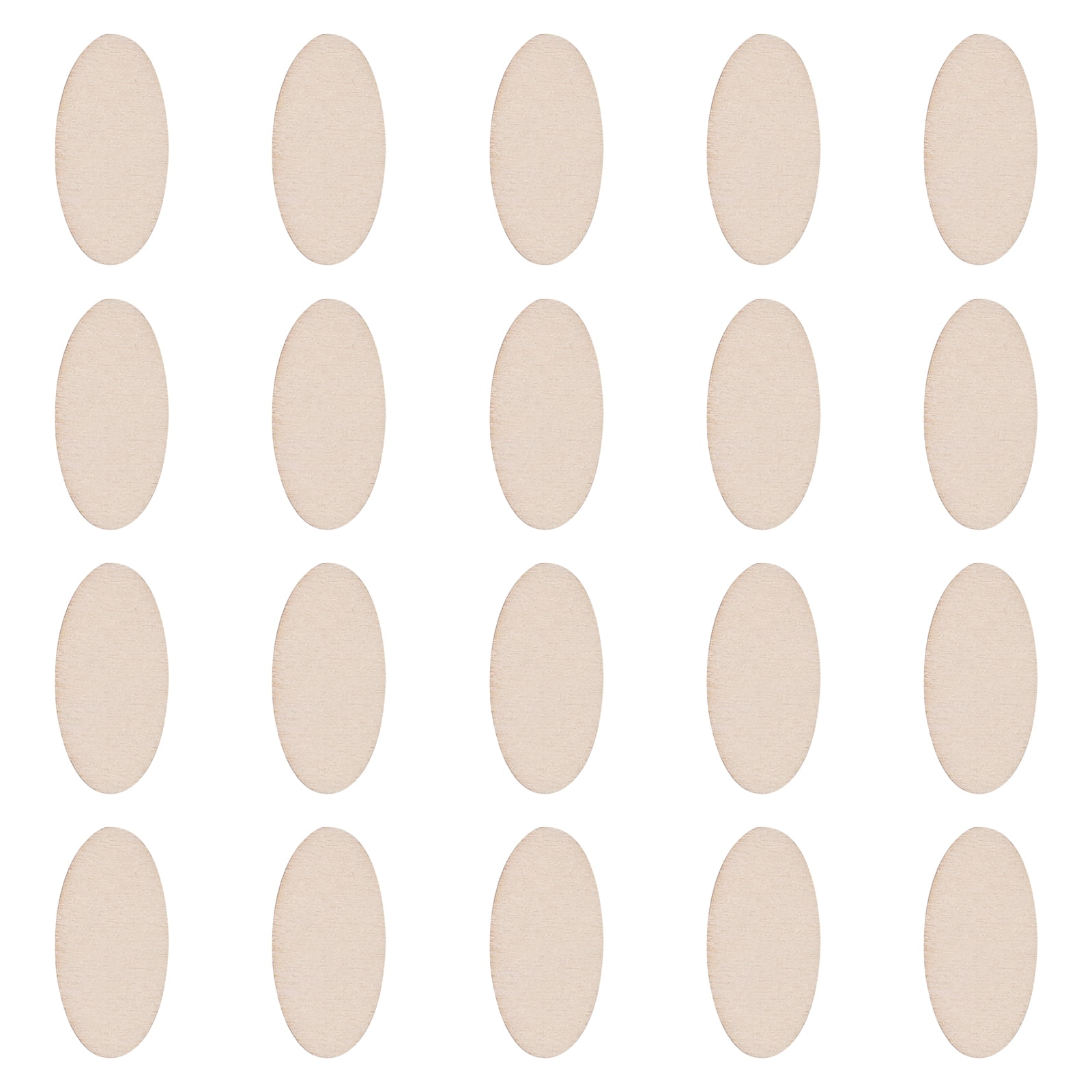 200Pcs Unfinished Wood Oval Slices – MDF Craft Blanks For Painting, Resin, DIY Decor (2.3x1.2cm)