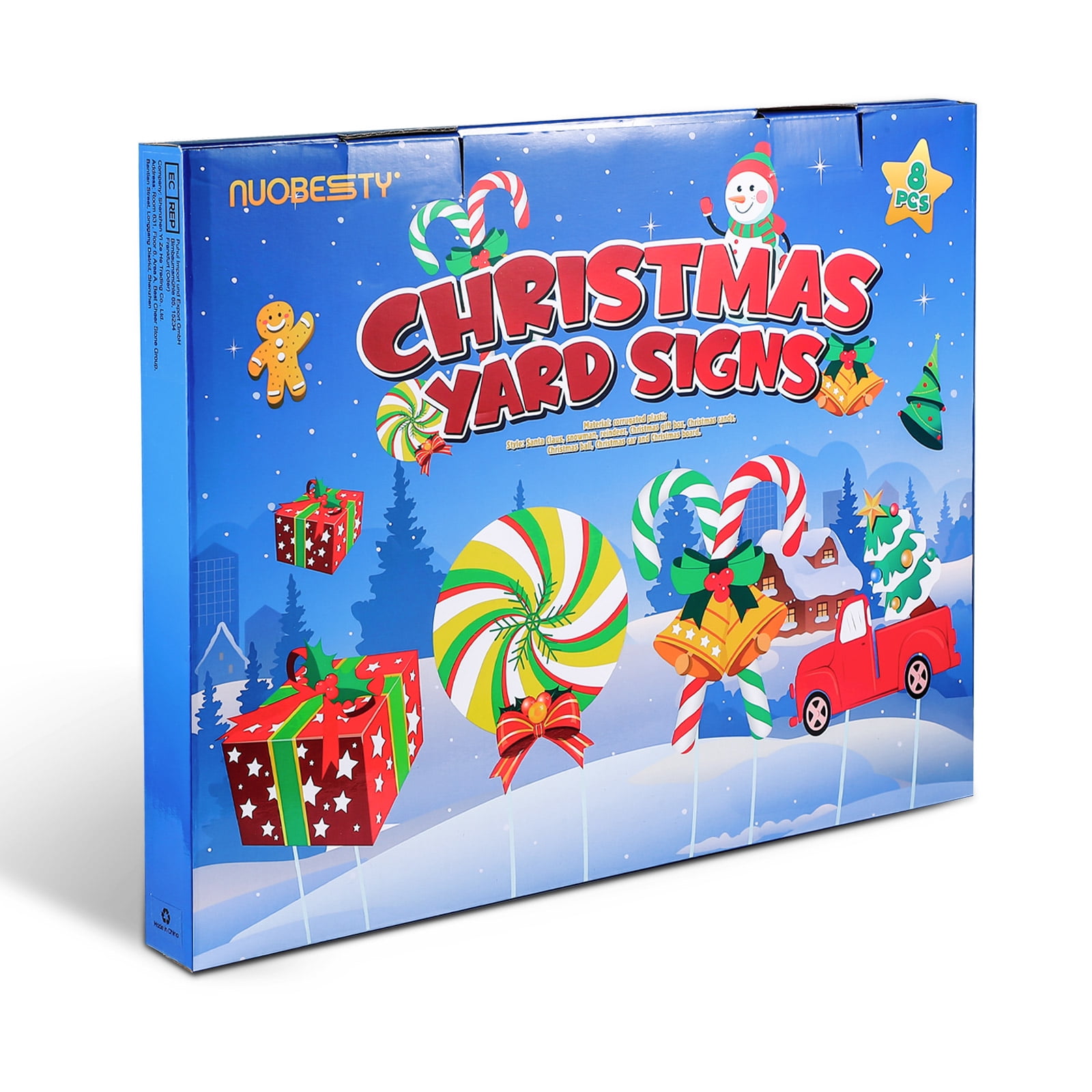 NUOBESTY 8pcs Christmas Yard Signs Merry Christmas Decorations Outdoor