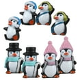 NUOBESTY 8pcs Mini Penguin Figurines DIY Miniature Landscape Decoration