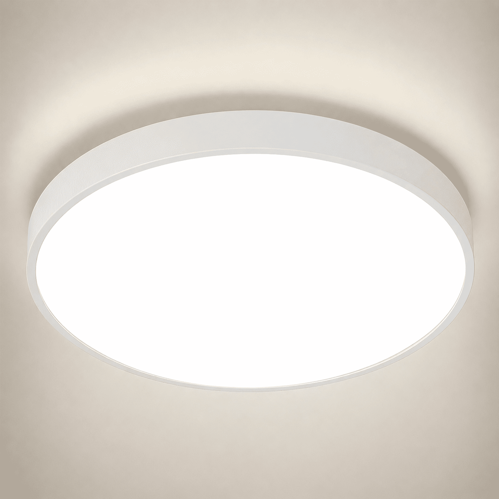 NUODIFAN 10.43" White, 24W, Bathroom, Ceiling Flush Mount Light with ‎Polycarbonate Shade