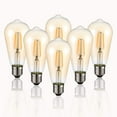 thumbnail image 1 of NUODIFAN LED 4W (40W Equivalent) Warm White Vintage Edison Light Bulbs, (6 Pack), 1 of 7
