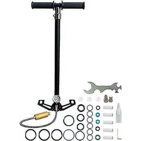 NUOGE High Pressure Hand Pump 4 Stage,Airgun Pcp Pump 4500Psi, Air Hand Pump Filling Stirrup Pump Stainless Steel