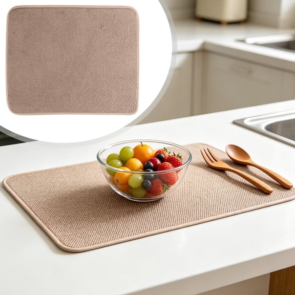 NUOKO 1 PCS Microfiber Dish Drying Mats, Absorbent Dish Drying Pad, Dishes Drainer Pads, Washable Dish Drainer Mats for Kitchen Counter, Drainer Racks, Sinks