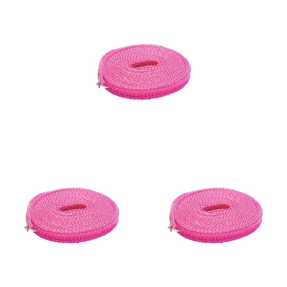 NUOKO 196.85 Inch Windproof Braided Clothesline Rope with Metal Hooks, Adjustable Portable Laundry Line for Camping, Hotel, RV, Indoor & Outdoor Drying Use