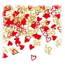 NUOKO 200Pcs Red Heart Paper,Heart and Love Decorations,Red and Gold Glitter Letter Confetti,Confetti Love Confetti for Valentine's Day Wedding Birthday Party Table Decoration Supplies