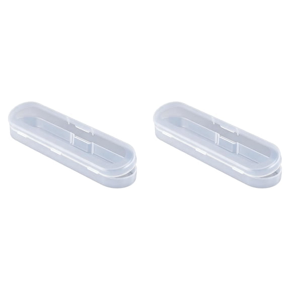 NUOKO 2PCS Clear Polypropylene Storage Containers Box with Hinged Lid for Pencils, Pens,Accessories,Crafts,Learning Supplies,Makeup Brush,Screws,Drills