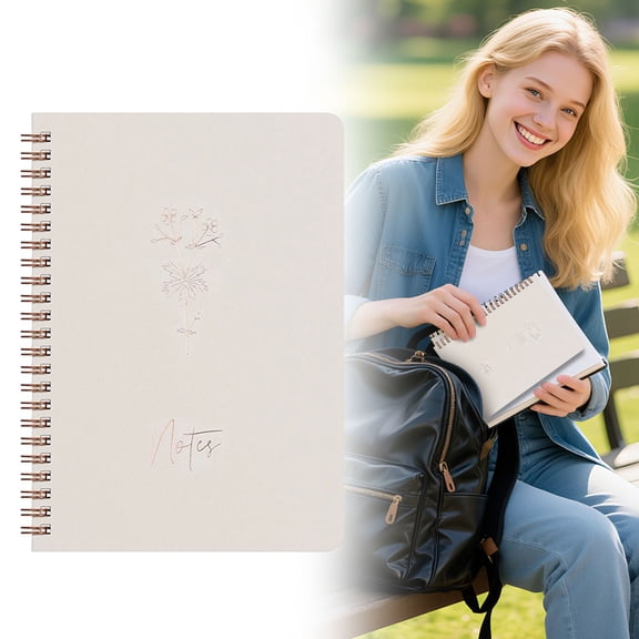 NUOKO A5 Spiral Notebook Christian Notebook for Bible, Sermon Notes Prayer Journaling Aesthetic Office Supplies, Notebook with Large Pockets And Lined Pages Perfect Supplies to Stay Organized at Work