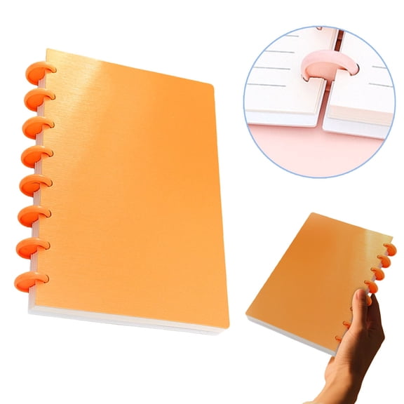 NUOKO Discbound Notebook, 8-Disc Disbound Planner with Removable Pages, 180 Pages Spiral Notebook, Poly Cover Discbound Planner for Work, Travel, Note Taking