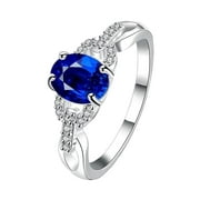 NUOKO Fashion Jewelry Zircon SapphireA RubyA Ring Eternal Engagement Ring