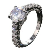 NUOKO Finger Ring Brilliant Multi Diamond Engagement Ring Women Exquisite Quality Cubic Zirconia Ring Fashion Ladies Ring Bridal Wedding Ring Jewelry