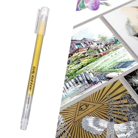 NUOKO Gel Pen, White Gold and Silver Gel Ink Pens for Artists, Ink Pens for Artists Drawing, Writing and Correction Supplies Gel Ink Pens for Black Paper Drawing, Sketching