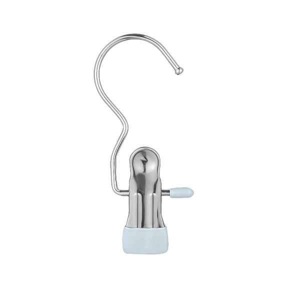 NUOKO Heavy‑Duty 360° Rotatable Stainless Steel Laundry Hooks with Clips, Rust‑Proof Metal Hanging Clamps for Boots, Pants, Hats, Towels, Socks, Closet, Laundry Room and Bathroom Organization