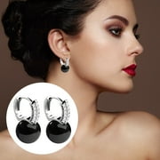 NUOKO Jade Bead Dangle Earrings For Women Girls Plated Drop Earrings