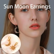 NUOKO New Minimalist Sun And Moon Earrings Feature Asymmetrical Earrings For You