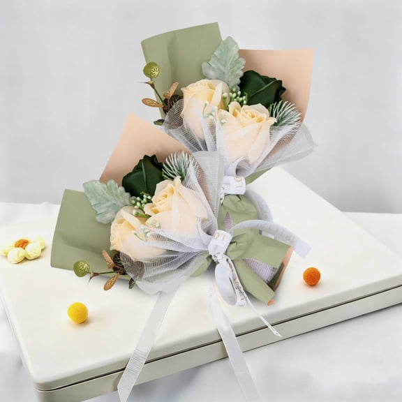 NUOKO Rose Bouquet Artificial Flowers Gift for BirthdayMini Bouquet Dried Flower,Valentine's Day,Wedding Party Decoration,Perfect for Home,Bedroom,Office