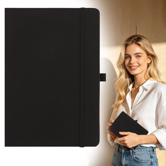 NUOKO Ruled Notebook/Journal - Classic Lined Journal/Notebook, Hardcover with Thick Paper, Banded + Pen Holder +Inner Pocket - Coral Pink