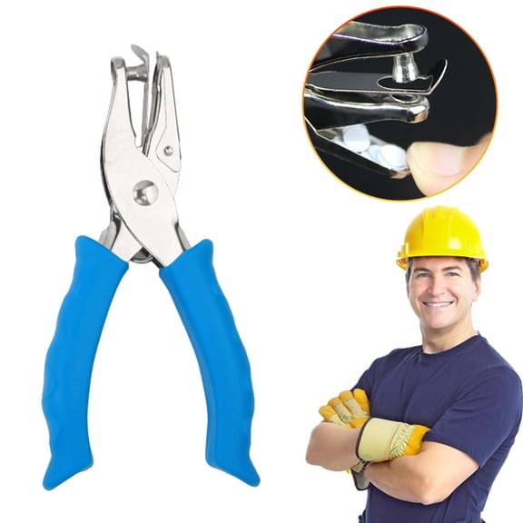 NUOKO Single Hole Punch Metal Handheld,Hand Held Paper Punch,Small Paper Punch with Soft Grip Handle for Circle Holes for DIY Craft Tag in Home,Office,Classroom Sky Blue