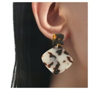 NUOKO Women Fashion Acrylic Geometry Earrings Square Design Fesvital Earrings Jewelry