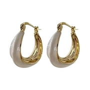 NUOKO Women's Irregular Metal Hoop Earrings Special Design Earrings