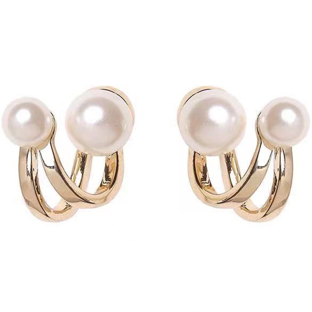 NUOLUX 1 Pair Clip on Pearl Earrings Clip On Earrings Non Pierced