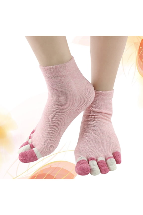 1 Pair Pink Toes Socks for Ladies Comfortable Casual Outdoor