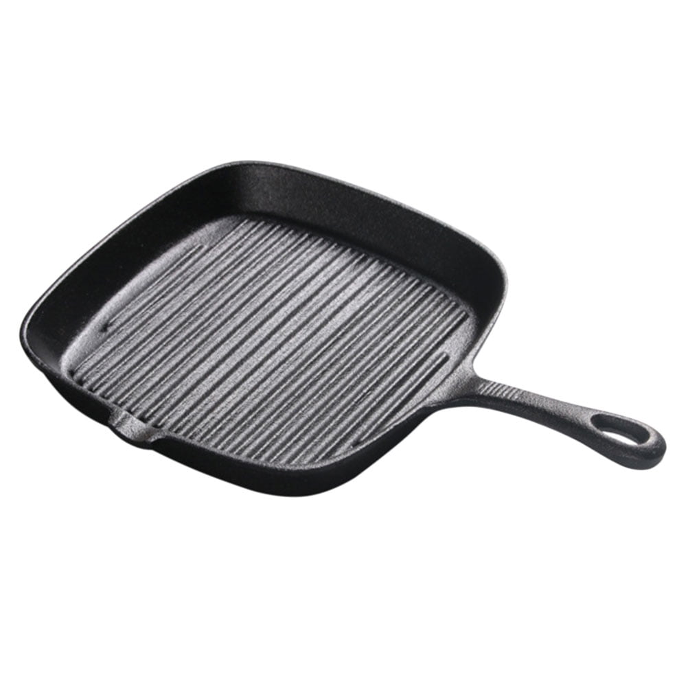 NUOLUX 1 Pc Cast Iron Steak Frying Pan Safe Uncoated Nonstick Western
