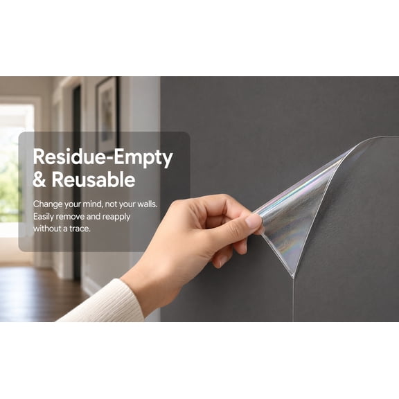 NUOLUX Clear Wall Protector Film Electrostatic Static Cling Transparent Wall Shield for Home