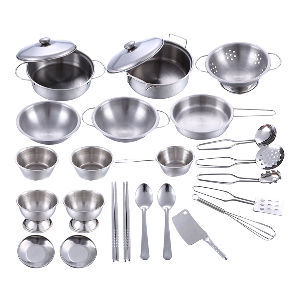 NUOLUX 1 Set 25pcs Play Pots and Pans Toys for Kids Kitchen Playset