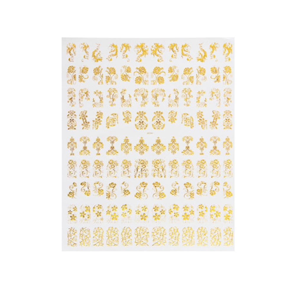 NUOLUX 1 Set 3D Gold Stamping Nail Patch Various Design Nail Decals
