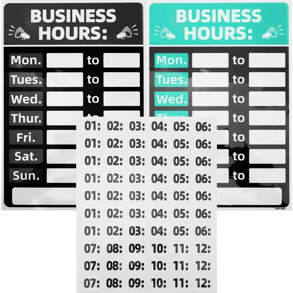NUOLUX 1 Set Business Hours Sign Opening Hour Sign Changeable Store Hours Sign
