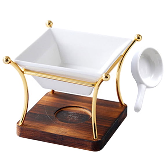 Toyandona 1Set Vintage Style Ceramic Wax Melt Warmer with Tealight Candle Holder for Office Use