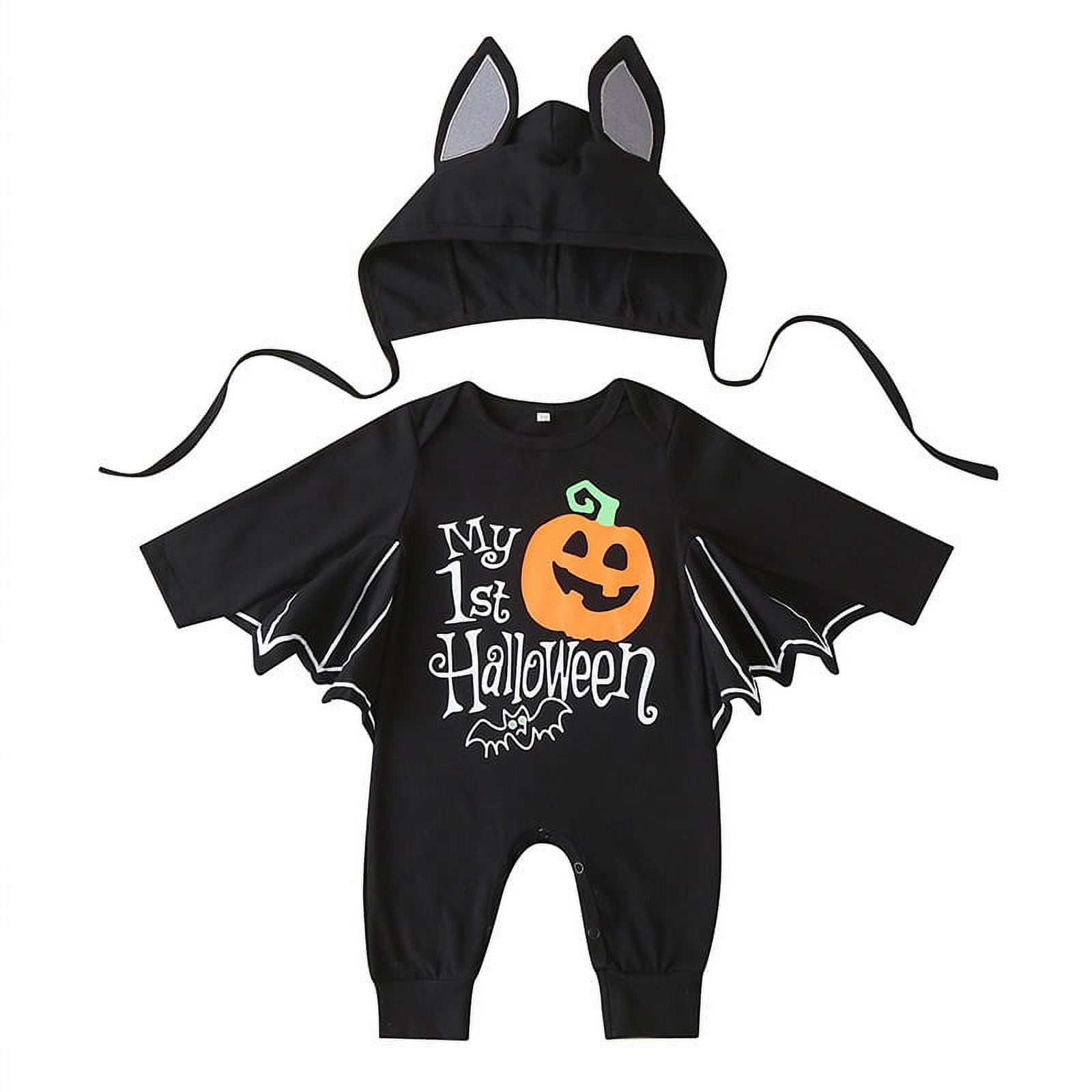 NUOLUX 1 Set Halloween Infant Girl Romper Bat Sleeve Baby Romper