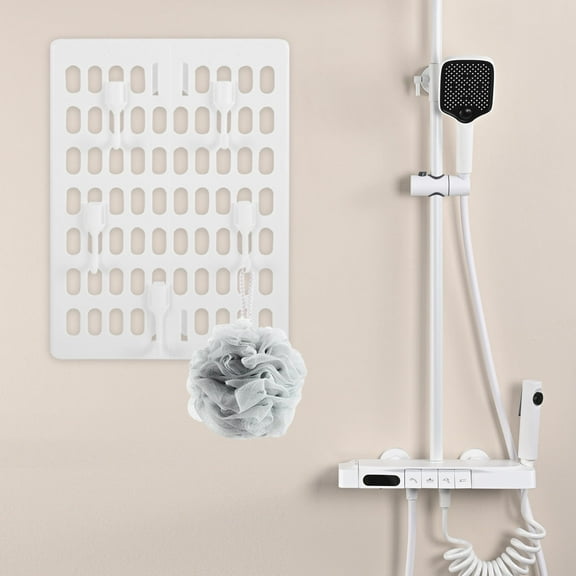 NUOLUX 1 Set Pegboard Organizer White Plastic for Wall Hanging Shelf Home Use 11.8x8.3in