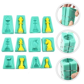 NUOLUX 12-Piece Silicone Cake Molds Set for Baking Chess Shape, and Accessories